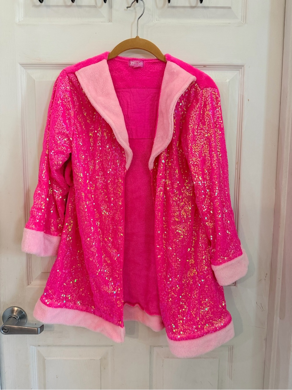 Nickelodeon Hot Pink Sequin Cozy Robe with Light Pink Trim